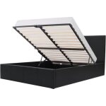 Martin lit adulte 160 x 200 cm + coffre de rangement - simili noir - sommier inclus Martin lit adulte 160 x 200 cm + coffre de rangement - simili noir - sommier inclus