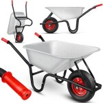Masko brouette caisse galvanise : 100 l - roue gonfle 250 kg transport jardinage chantier
