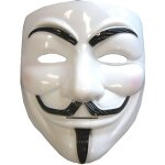 Masque anonyme adulte - dguisement - blanc et noir - mixte - 18 ans - intrieur