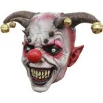 Masque de clown bouffon - latex - taille l - nez rouge et cornes métalliques Masque de clown bouffon - latex - taille l - nez rouge et cornes métalliques