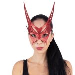 Masque diable rouge paillet adulte