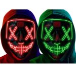 Masque dhalloween led light lumire - biencome - rouge et vert - modes: lumire fixe flash lent flash ...