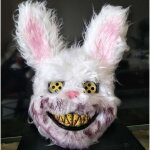 Masque dhalloween de loup sauvage effrayant - ecelen - blanc - adulte