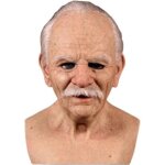 Masque en latex dhalloween pour adulte - vieil homme - noir - effrayant et réaliste Masque en latex dhalloween pour adulte - vieil homme - noir - effrayant et réaliste