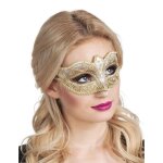 Masque loup vnitien or paillet adulte - boland - dguisement carnaval