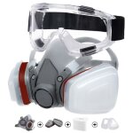 Masque respiratoire  gaz anti - poussire rutilisable avec lunettes  filtre sable pour la peinture ...