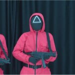 Masque de soldat squid game - ecelen - wj05211005fz01 - accessoire de costume - rose - adulte