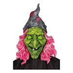 Masque de sorcier - disfrazzes france - vert � cheveux rose - halloween