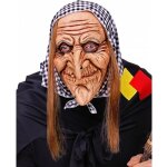 Masque de sorcire avec foulard et cheveux - accessoire de costume - noir - adulte - slection giant