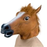 Masque de tte de cheval - hellove - costume halloween - latex - unisexe - marron
