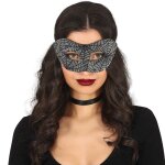 Masque toile daraigne noire - halloween - femme - accessoire costume lgant