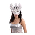 Masque v�nitien blanc glitter plastique adulte