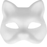 Masque v�nitien - gnaga - chat � d�corer - blanc - adulte - accessoire de d�guisement