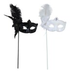 Masque v�nitien - guirca - masque v�nitien - noir - b�tonnet color� - adulte mixte