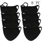 Masque de voyage de tissu r�utilisable lavable visage coton noir 8pc a