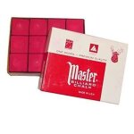 Master - craies de billard originale usa 12 pi�ces dans un carton(bleu / vert / rouge / gris) - rouge ...