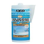 Mastic silicone sanitaire - geb - gebsicone w - 310ml - fongicide puissant - résistance à lhumidité Mastic silicone sanitaire - geb - gebsicone w - 310ml - fongicide puissant - résistance à lhumidité