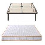 Matelas 140 x 190 cm + sommier + latte + pieds - 2 places (pas cher)