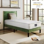 Matelas 90x200 25 cm epaisseur fermet� moyenne matelas hybride � ressorts ensach�s et mousse m�moire ...