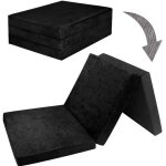 Matelas dappoint pliant - fortisline - 2 places - noir - mousse polyurthane - 195x120x7 cm