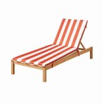 Matelas bain de soleil imperm�able d�houssable � rayures arcachon terracotta 60x190 cm