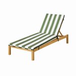 Matelas bain de soleil imperm�able d�houssable � rayures arcachon vert olive 60x190 cm