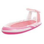 Matelas bateau gonflable avec pare - soleil intex pink paradise