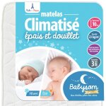 Matelas b�b� / enfant climatis� - 80x160 cm r�versible : face �t� / face hiver lit cabane �paisseur 10 ...
