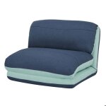 Matelas fauteuil lit pliant - d�coshop26 - dossier r�glable - tissu bleu clair / dark - 1 place - 90x200 ...