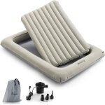 Costway matelas gonflable 1 place amovible 165x118x20cm lit de voyage enfant polyvalente en pvc surface ...