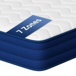 Matelas homavo 90x190 cm 22 cm ressorts ensach�s 7 zones mousse m�moire de forme soutien parfait hypoallerg�ni ...