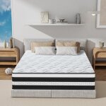 Matelas hybride 160x200 cm �p 25 cm mousse � m�moire de forme ressorts ensach�s ergonomique antibact�rien ...