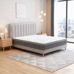 Matelas hybride 160x200 cm �p 26 cm ressorts ensach�s fermet� moyenne mousse � m�moire de forme respirante ...