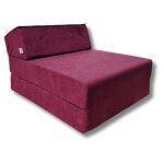 Matelas chauffeuse lit fauteuil futon pliable pliant 160x60x12 cm - natalia spzoo - violet - mousse ferme ...
