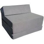 Matelas lit fauteuil futon pliable pliant - gris - 1 personne - ferme - mousse polyuréthane Matelas lit fauteuil futon pliable pliant - gris - 1 personne - ferme - mousse polyuréthane