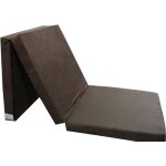 Matelas 195x65x8 cm lit futon pliable pliant - natalia spzoo - 65x195 cm epaisseur 8 cm - marron fonc� ...