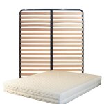 Matelas mousse 200x200 - soutien ferme - sommier lattes - dhoussable et lavable - pieds