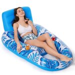 Matelas de piscine gonflable - autrement - chaise flottante - pvc - 140x92x64cm - porte - gobelet
