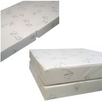 Matelas pliant dhoussable 60x120 - bb - mixte - blanc - 5 cm - 20 kg / m3