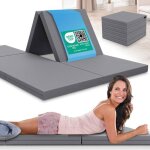 Matelas pliant eloneo 140 � 200 cm �paisseur 8 cm lit d?appoint ou de voyage pliable en cube housse amovible ...