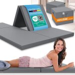 Matelas pliant eloneo 160 � 200 cm �paisseur 8 cm lit d?appoint ou de voyage pliable en cube housse amovible ...