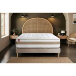 Matelas le raffin� 200x200cm ressorts ensach�s + m�moire de forme biovisco - maxi �paisseur 26cm