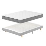 Matelas � ressorts 140x200x20cm + sommier teeno matelas ressorts ensach�s hybridsommier tapissier de ...