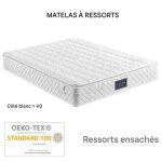Matelas � ressorts ensach�s 7 zones de confort mousse froide 90 x 200 cm certifi� oeko - tex fermet� ...