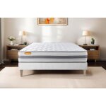 Matelas + sommier 140x190 memo spring ressorts ensachs 3 zones de confort maxi paisseur
