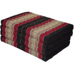 Matelas tha� pliable en coton et kapok xxxl - fine asianliving - noir rouge - dimensions 80x200 cm