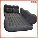 Matelas de voyage gonflable - akozon - un - gris - pvc + velvet - portable soutien confortable