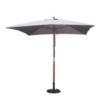 Matera - parasol carr droit 2. 5x2. 5 gris mt en bois