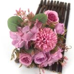 Bouquet de fleurs - mauve - pivoines en soie - fleurs artificielles - dcoration intrieure - 28cm