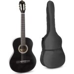 Guitare classique adulte dbutant max soloart - noir avec tuner sac de transport mdiators et sangle